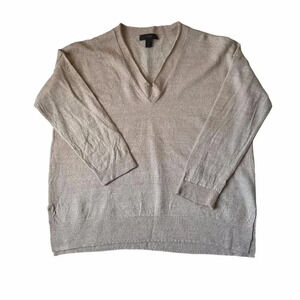 J.Crew Marino Wool and Linen blend Vneck Sweater size Small